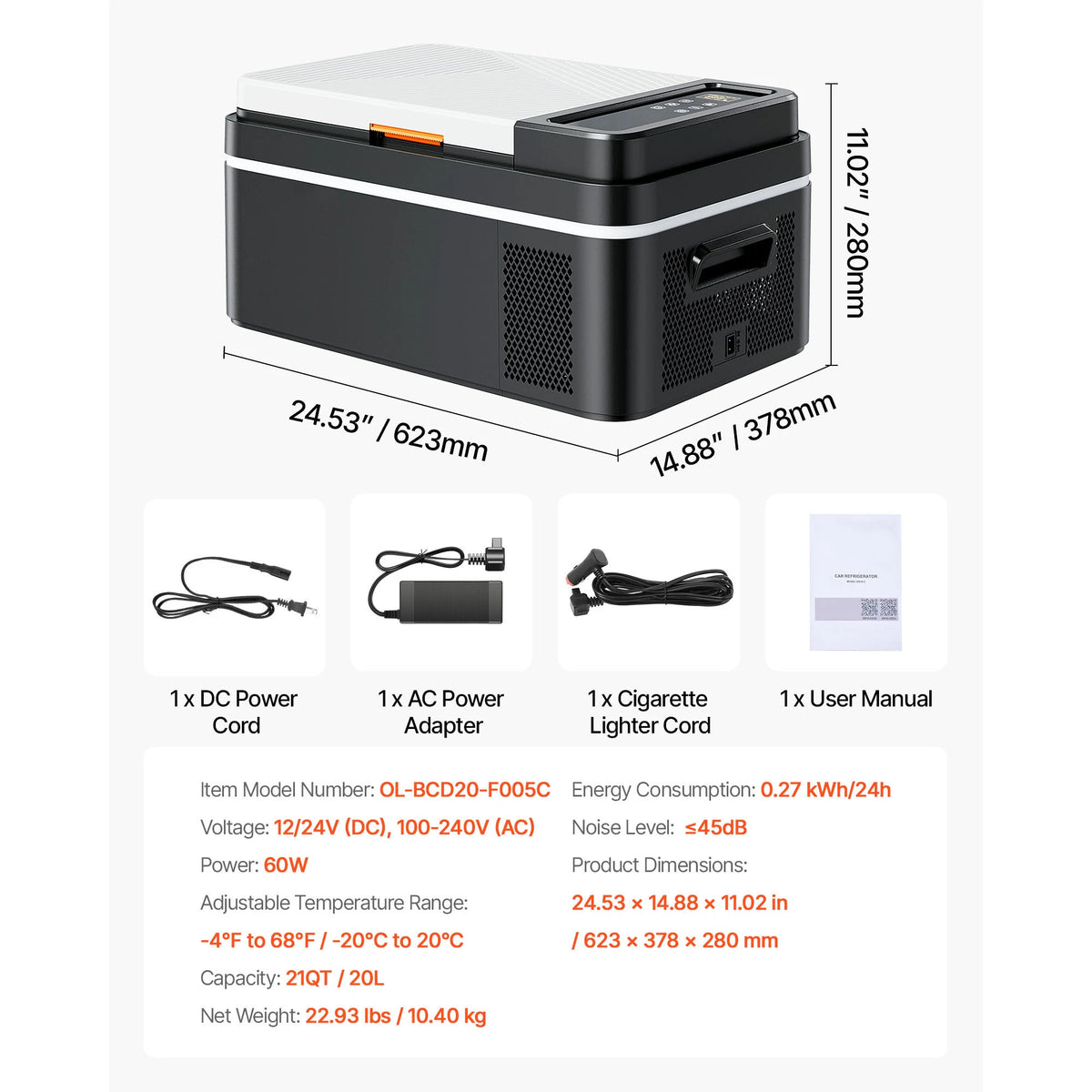 SucceBuy Portable Compressor Car Refrigerator Mini Fridge For Camping