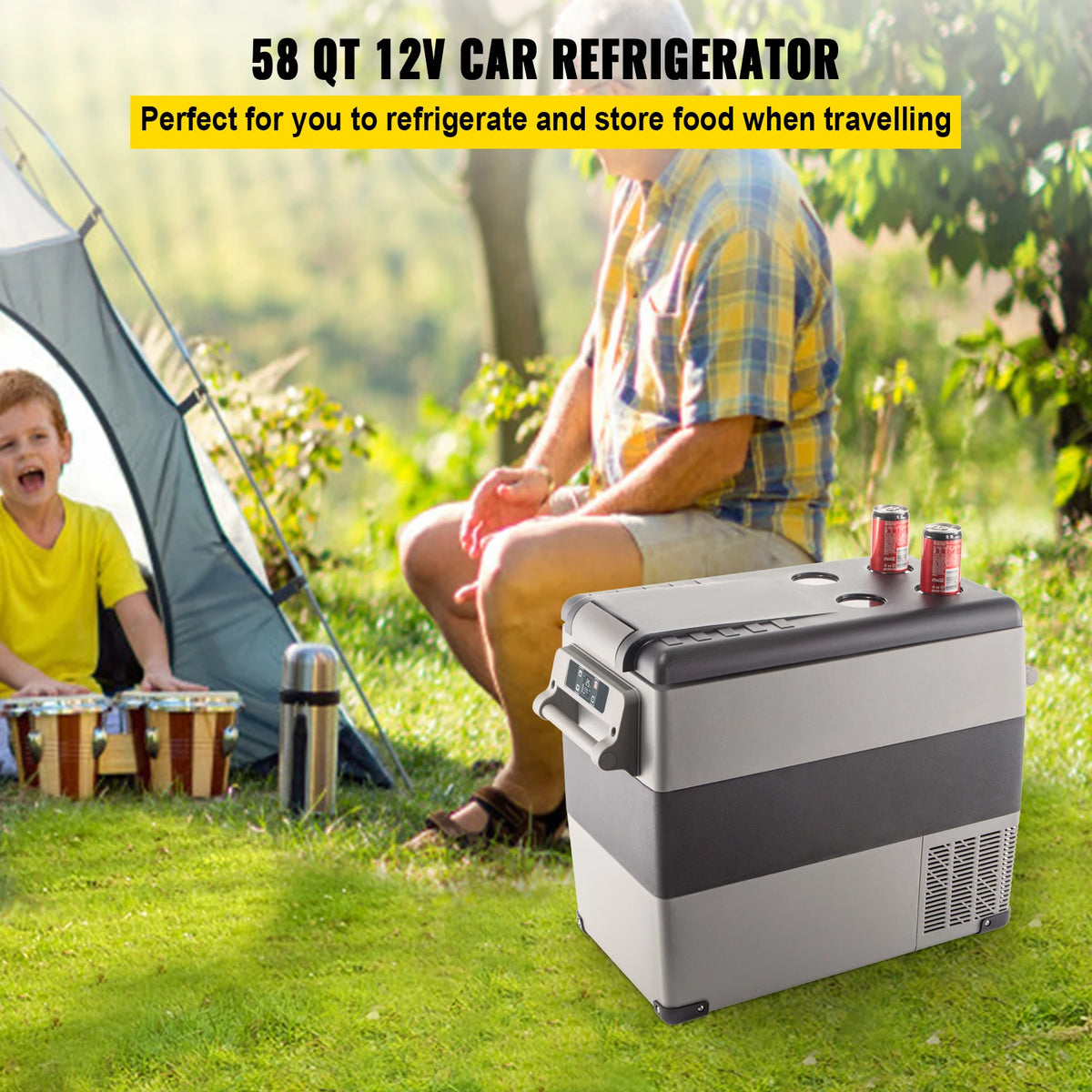 SucceBuy Portable Compressor Car Refrigerator Mini Fridge For Camping