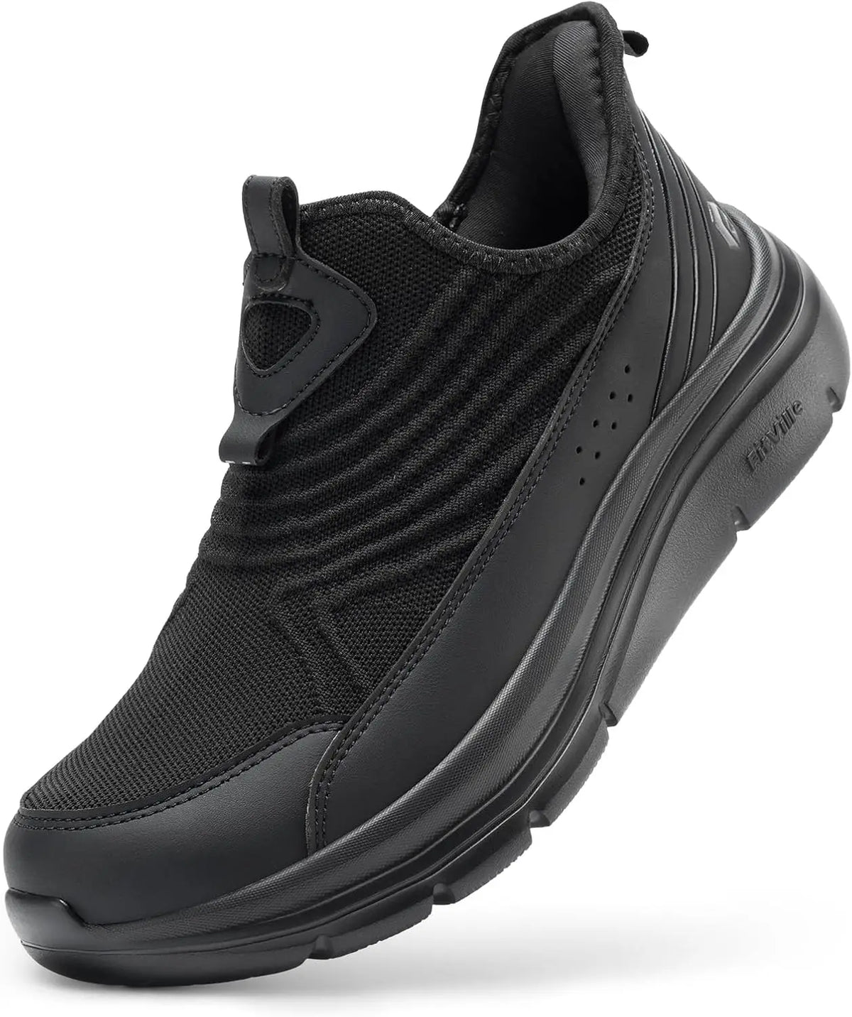 FitVille Men Wide Walking Sneakers Lightweight Breathable Orthopedic