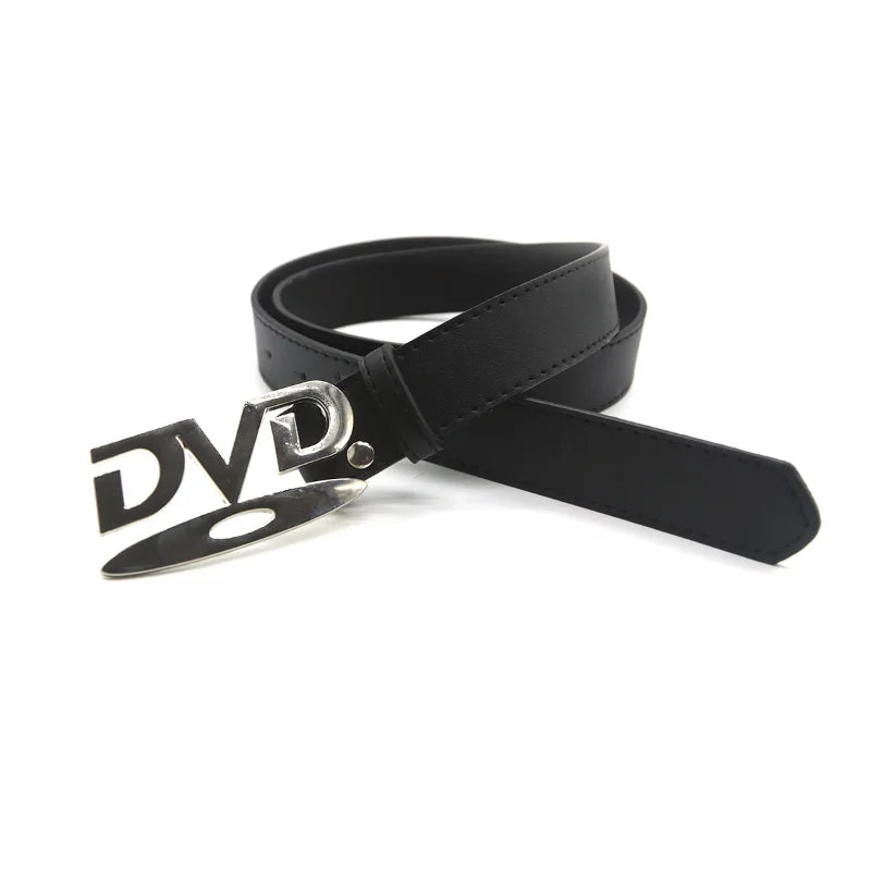 Unisex Vintage Metal DVD Buckle Belts For Men