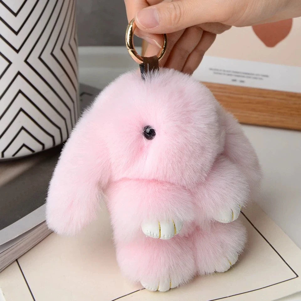 Rabbit Fur Keychain Bag Pendant Accessory For Women And Gifts