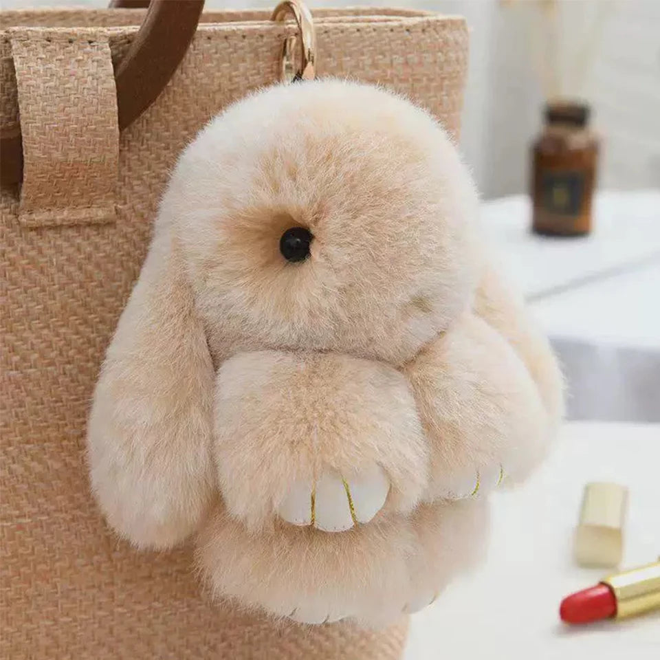Rabbit Fur Keychain Bag Pendant Accessory For Women And Gifts