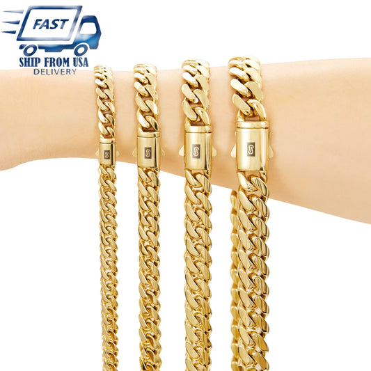 316L Stainless Steel Cuban Miami Link Chain Necklace