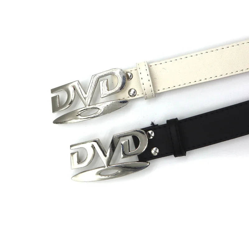 Unisex Vintage Metal DVD Buckle Belts For Men