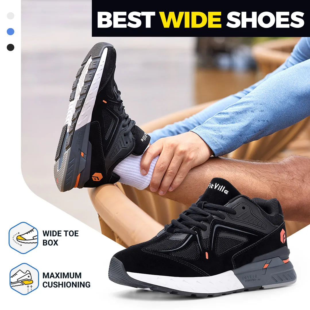 FitVille Men Lightweight Walking Shoes For Arch Support