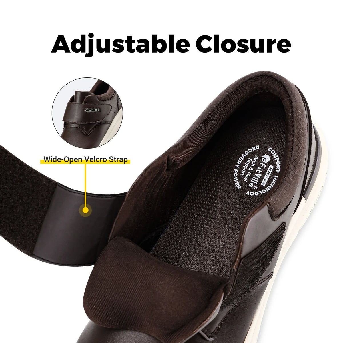 Fitville Men Lightweight Diabetic Slip On Walking Shoes