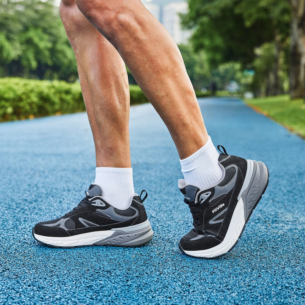 Fitville Men's Wide Walking Shoes Arch Support For Plantar Fasciitis