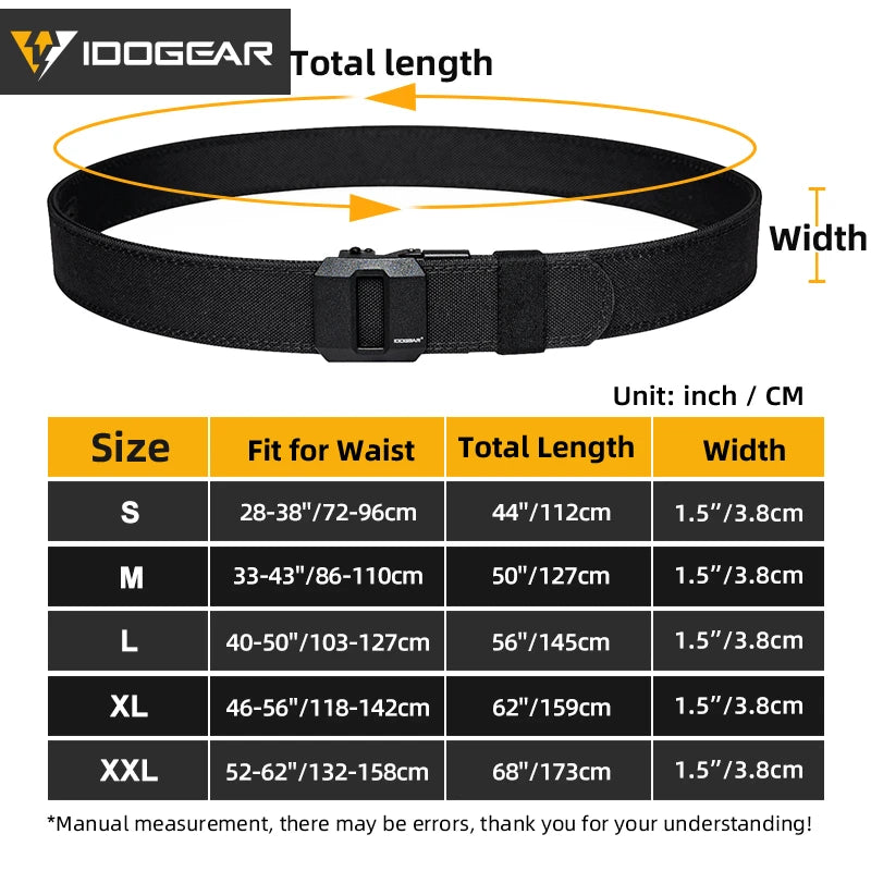 IdoGear Tactical Ratchet Belt Heavy Duty EDC Gun Strap