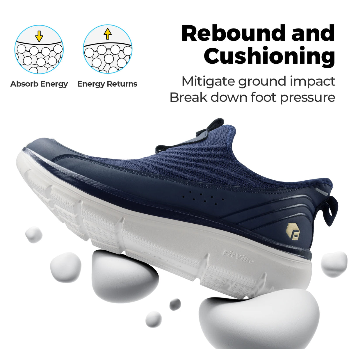 FitVille Men Wide Walking Sneakers Lightweight Breathable Orthopedic