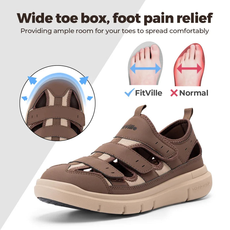 Fitville Men Wide Width Arch Support Diabetic Sandals