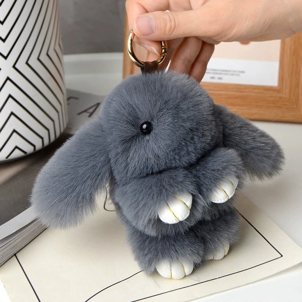 Rabbit Fur Keychain Bag Pendant Accessory For Women And Gifts