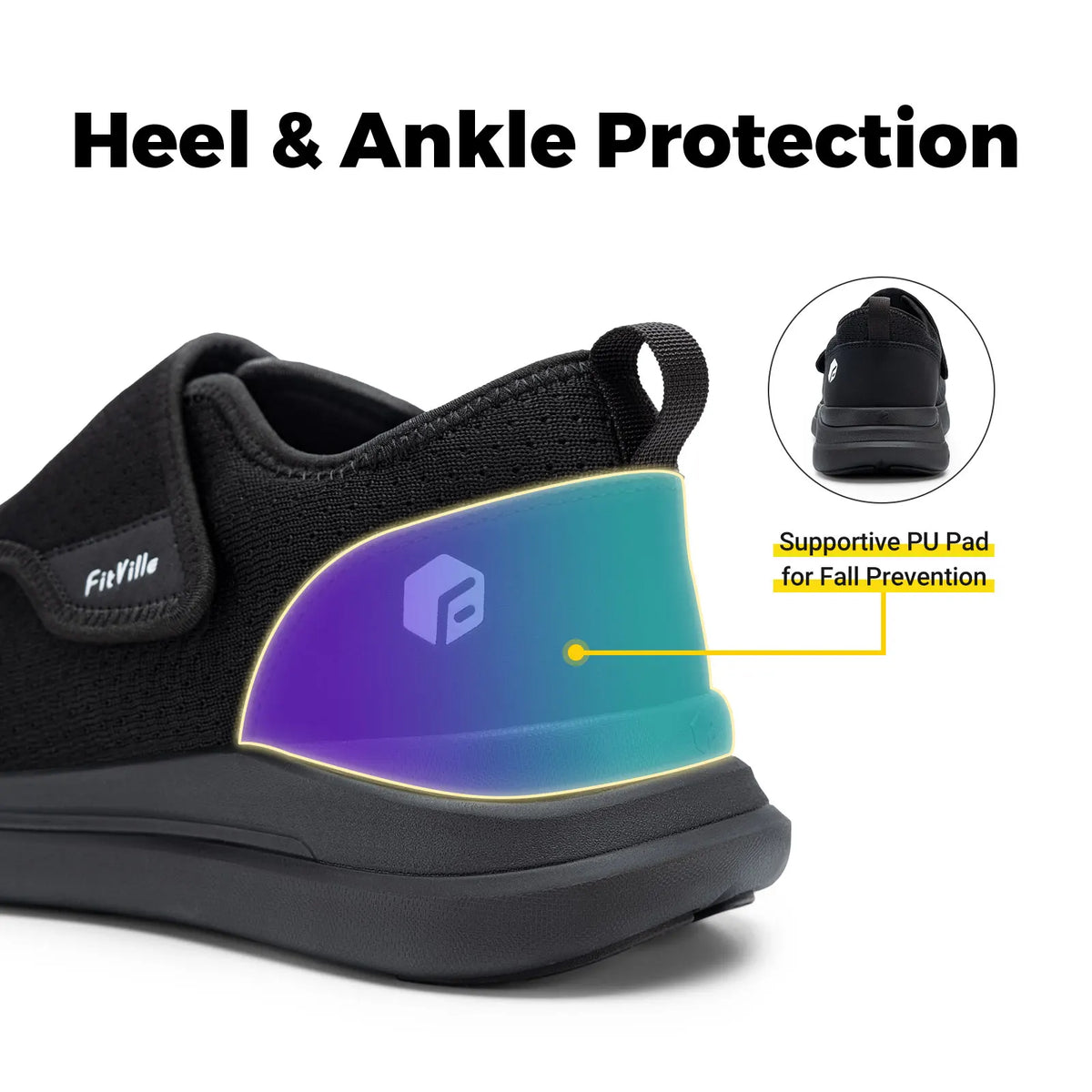 Fitville Men Extra Wide Diabetic Orthopedic Walking Shoes
