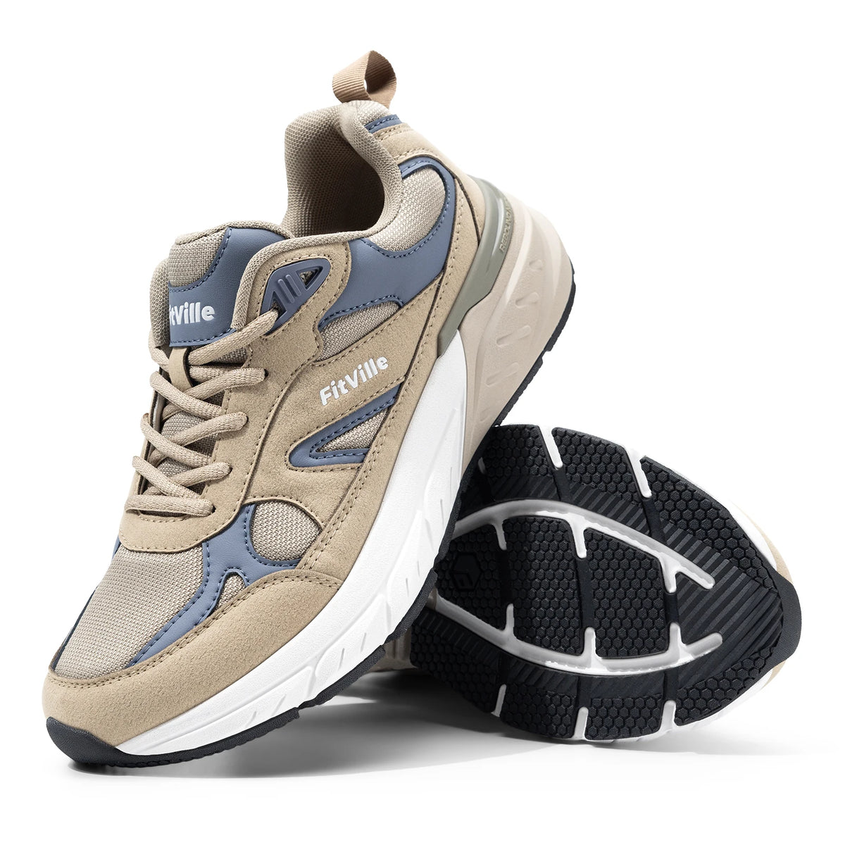Fitville Men's Wide Walking Shoes Arch Support For Plantar Fasciitis
