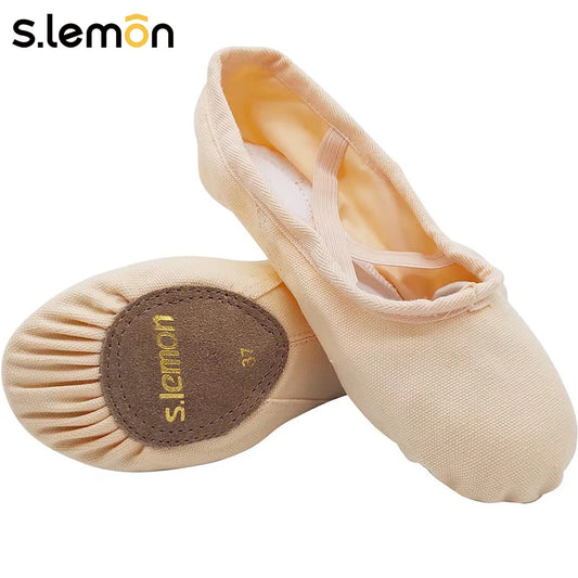 SLEMON Canvas Split Sole Ballet Shoes For Children And Adults