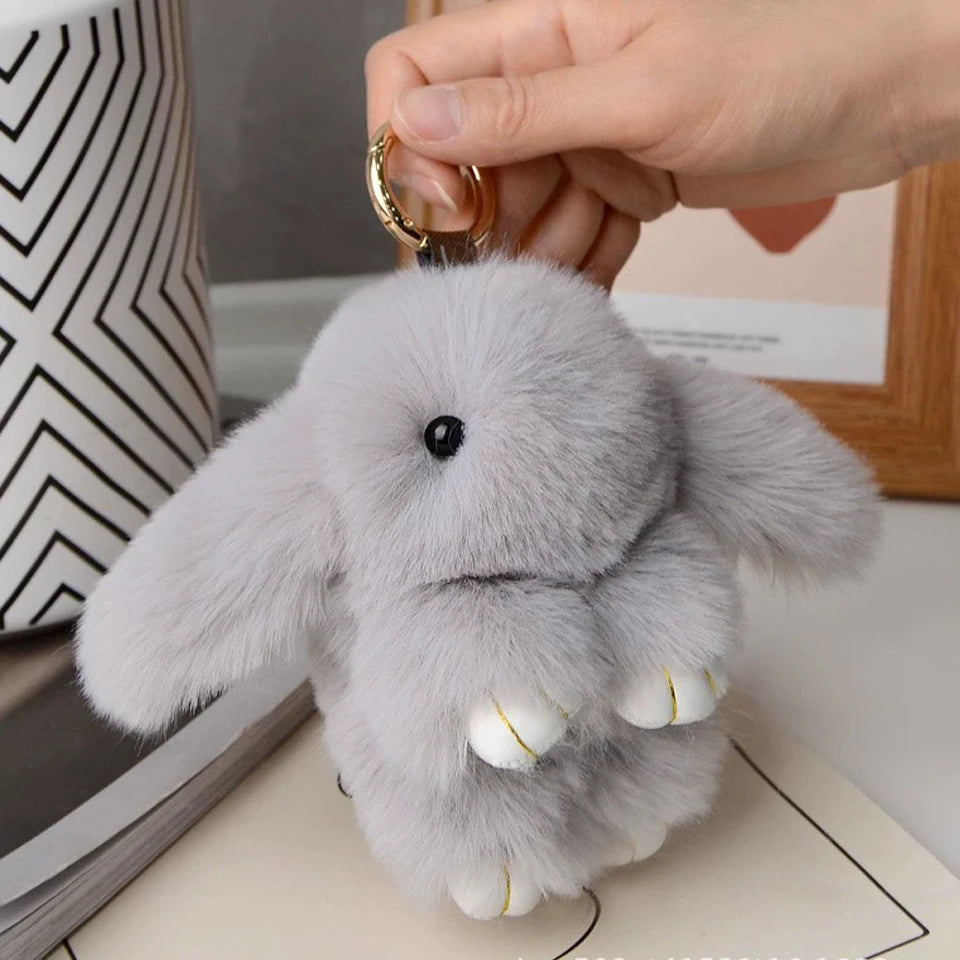 Rabbit Fur Keychain Bag Pendant Accessory For Women And Gifts