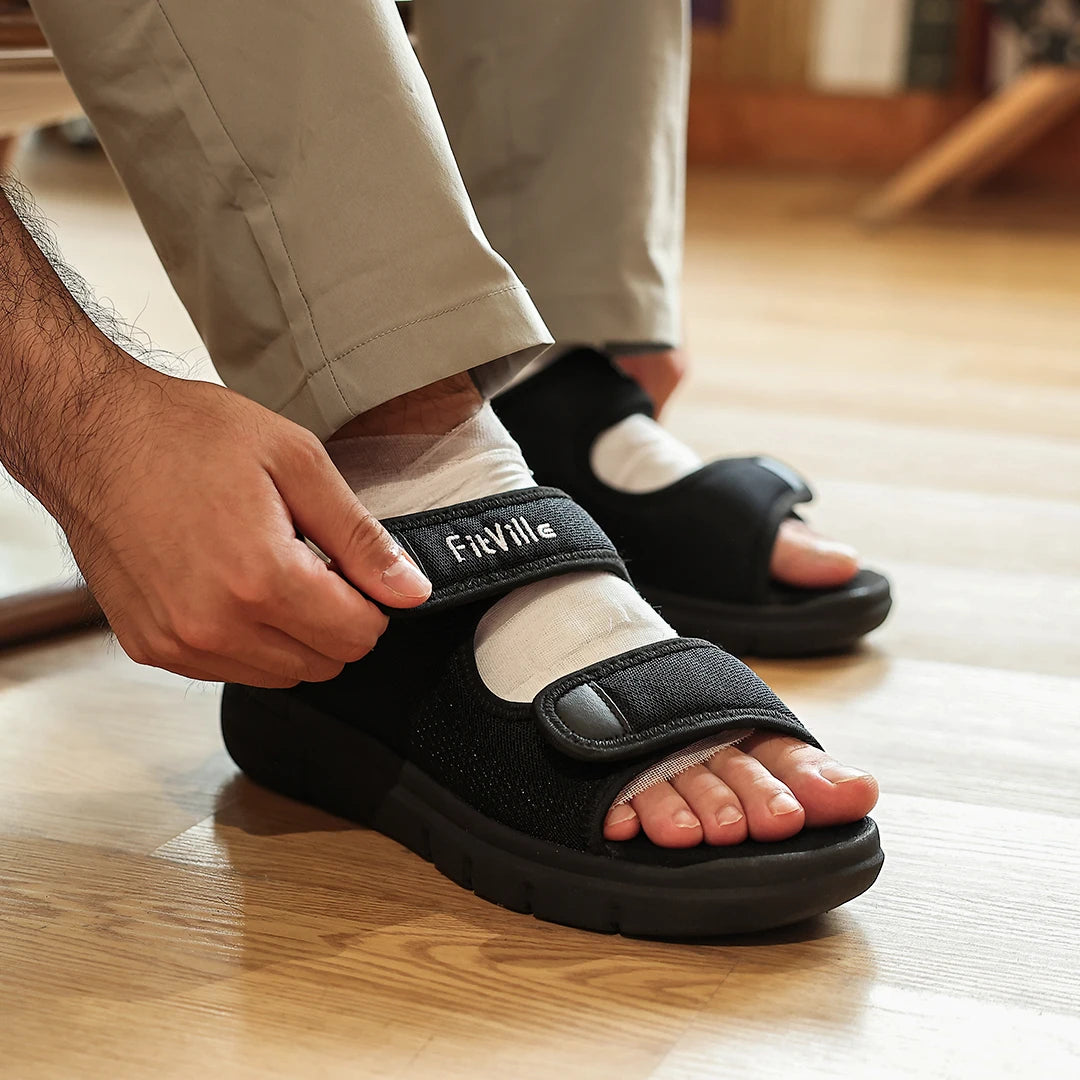 Fitville Men Plantar Fasciitis Recovery Sandals With Eva Insole