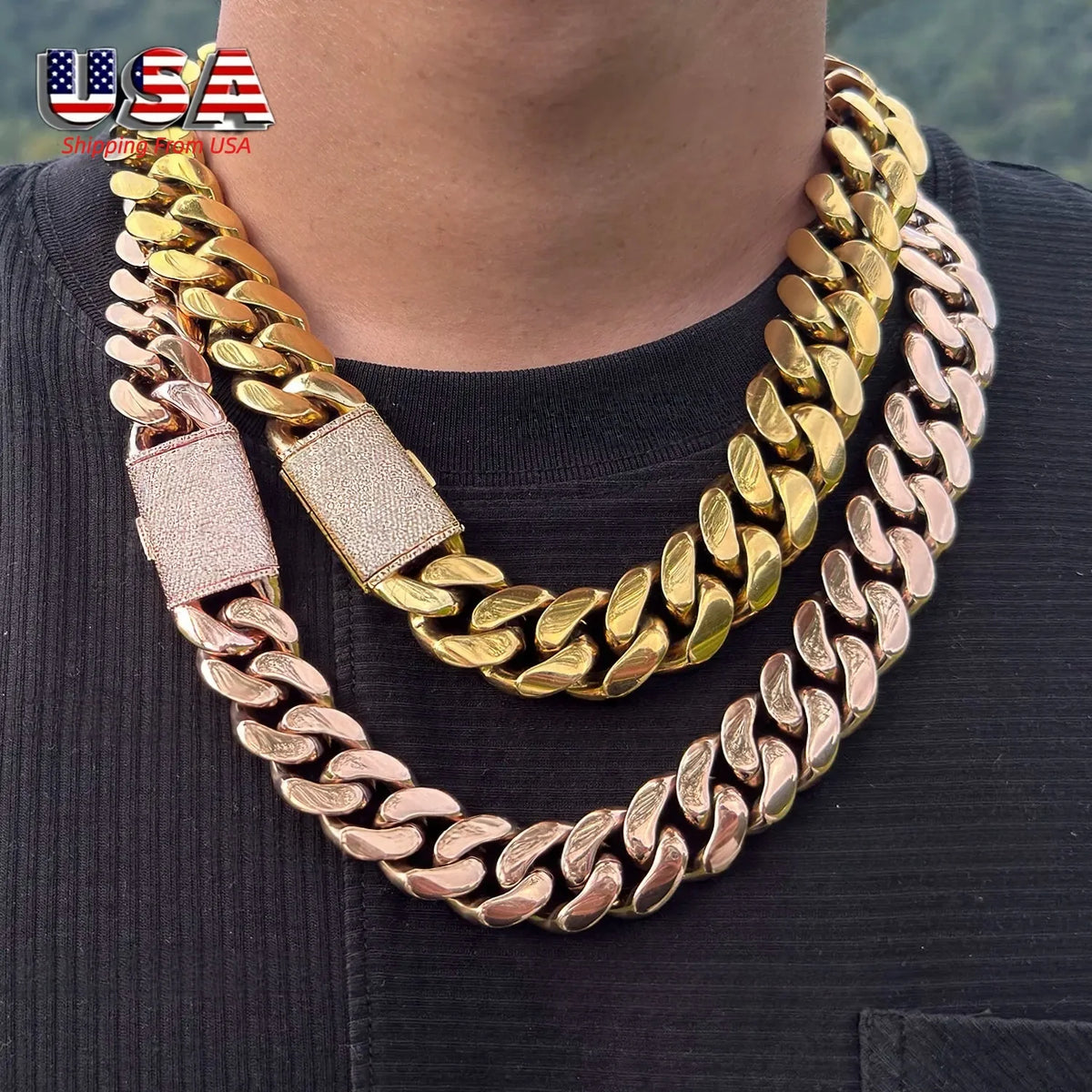 Heavyweight Men's Miami Cuban Link Chain With Iced Moissanite Clasp