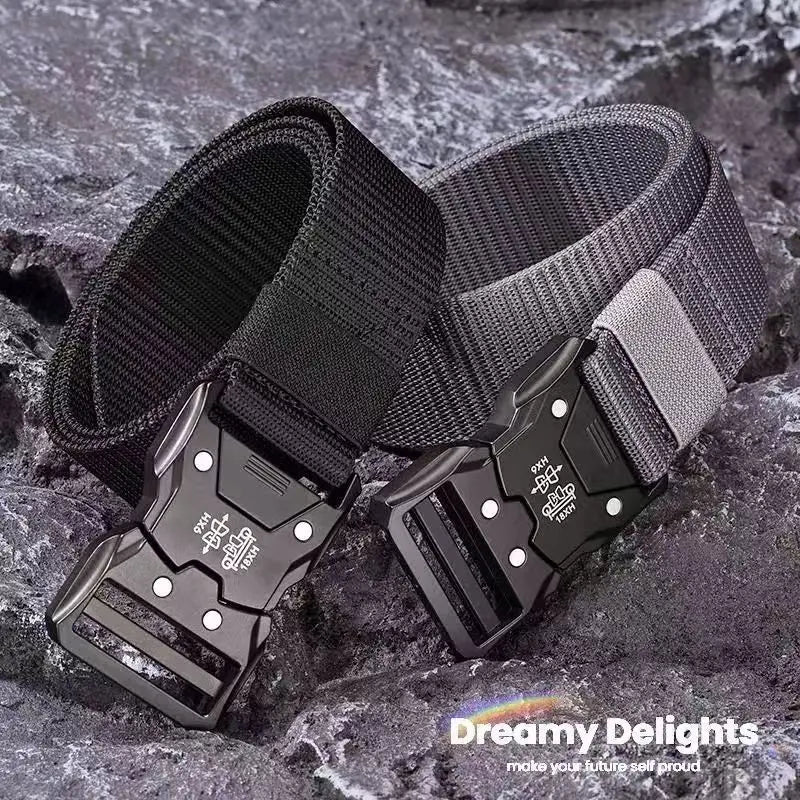 Elastic Outdoor Tactical Quick Release Nylon Braided Belt