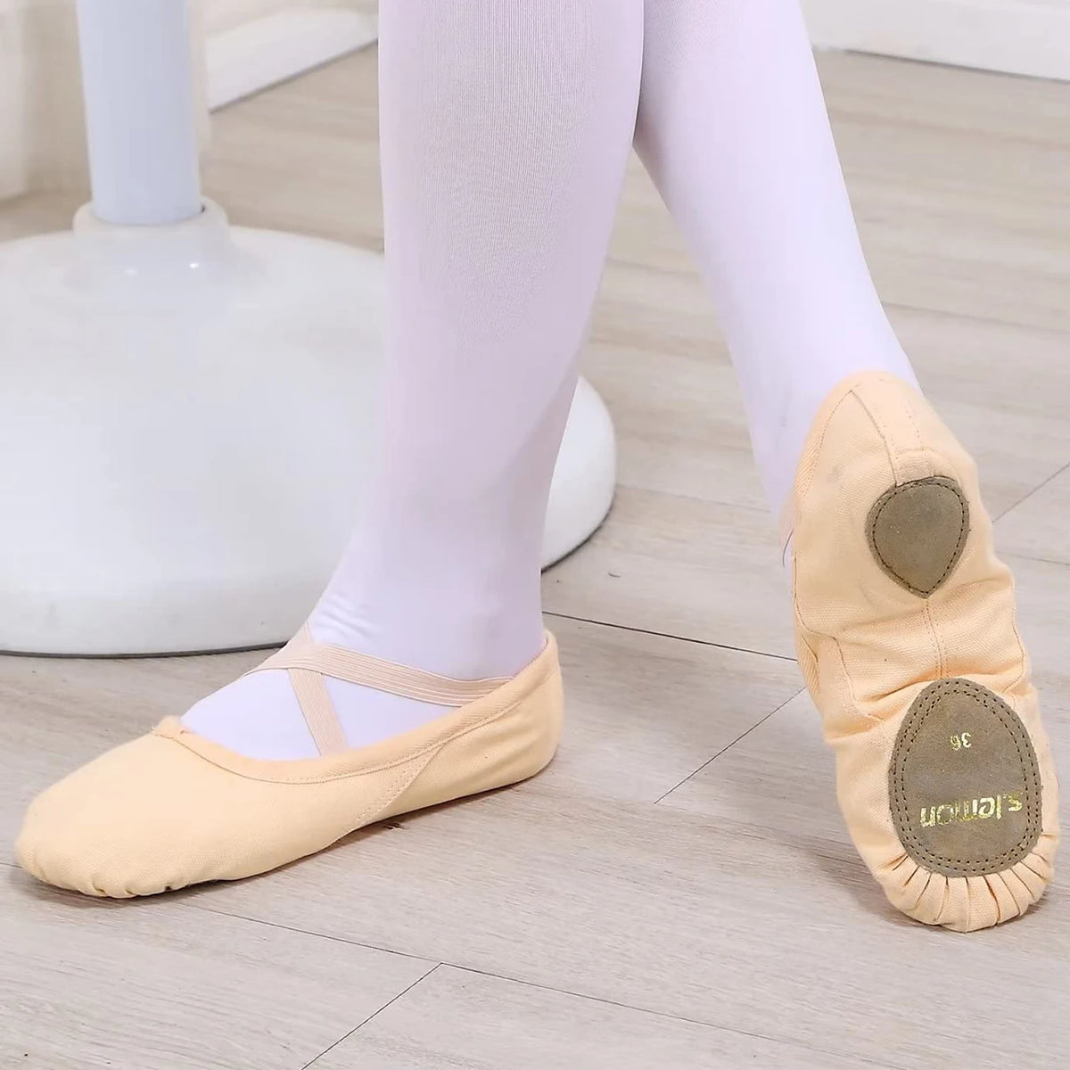 SLEMON Canvas Split Sole Ballet Shoes For Children And Adults