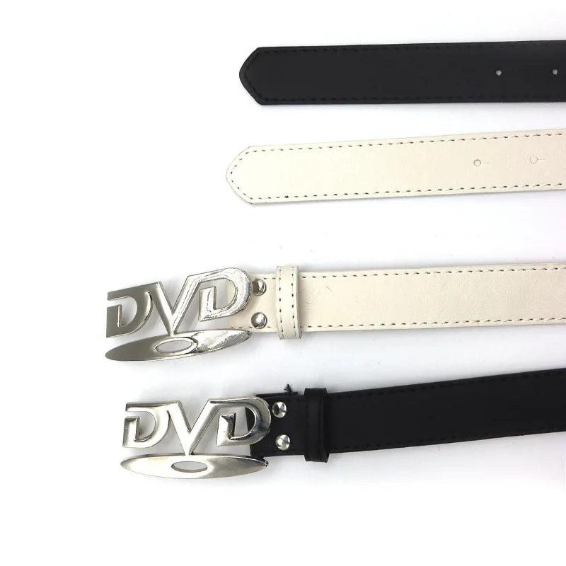 Unisex Vintage Metal DVD Buckle Belts For Men