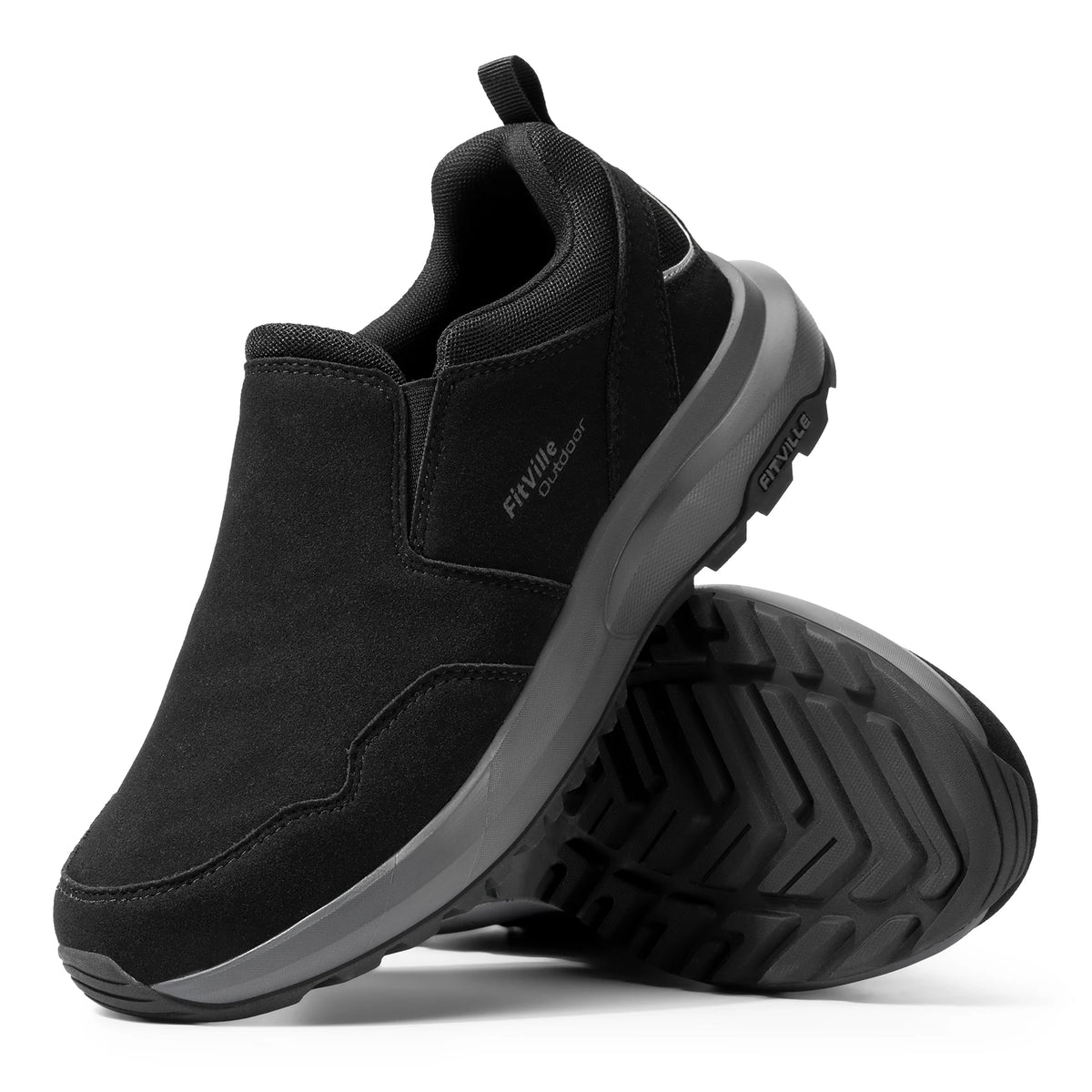 Fitville Mens Slip On Hiking Loafers With Orthopedic Support