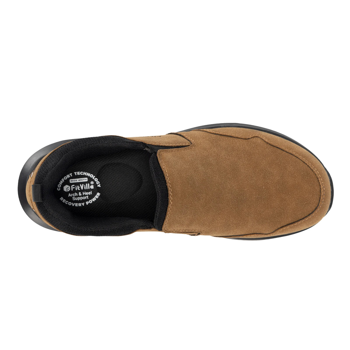 Fitville Mens Slip On Hiking Loafers With Orthopedic Support