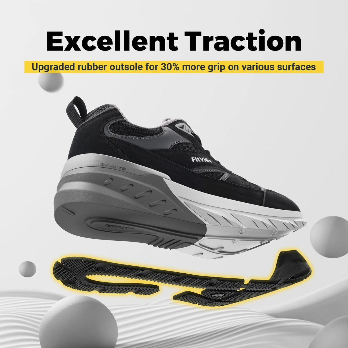 Fitville Men's Wide Walking Shoes Arch Support For Plantar Fasciitis