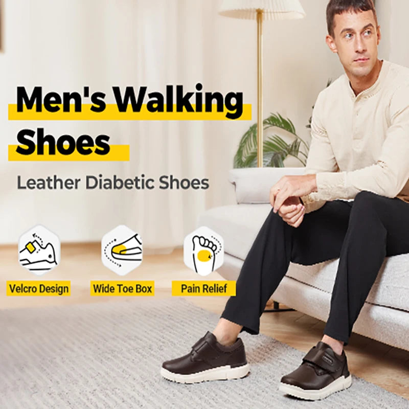 Fitville Men Lightweight Diabetic Slip On Walking Shoes