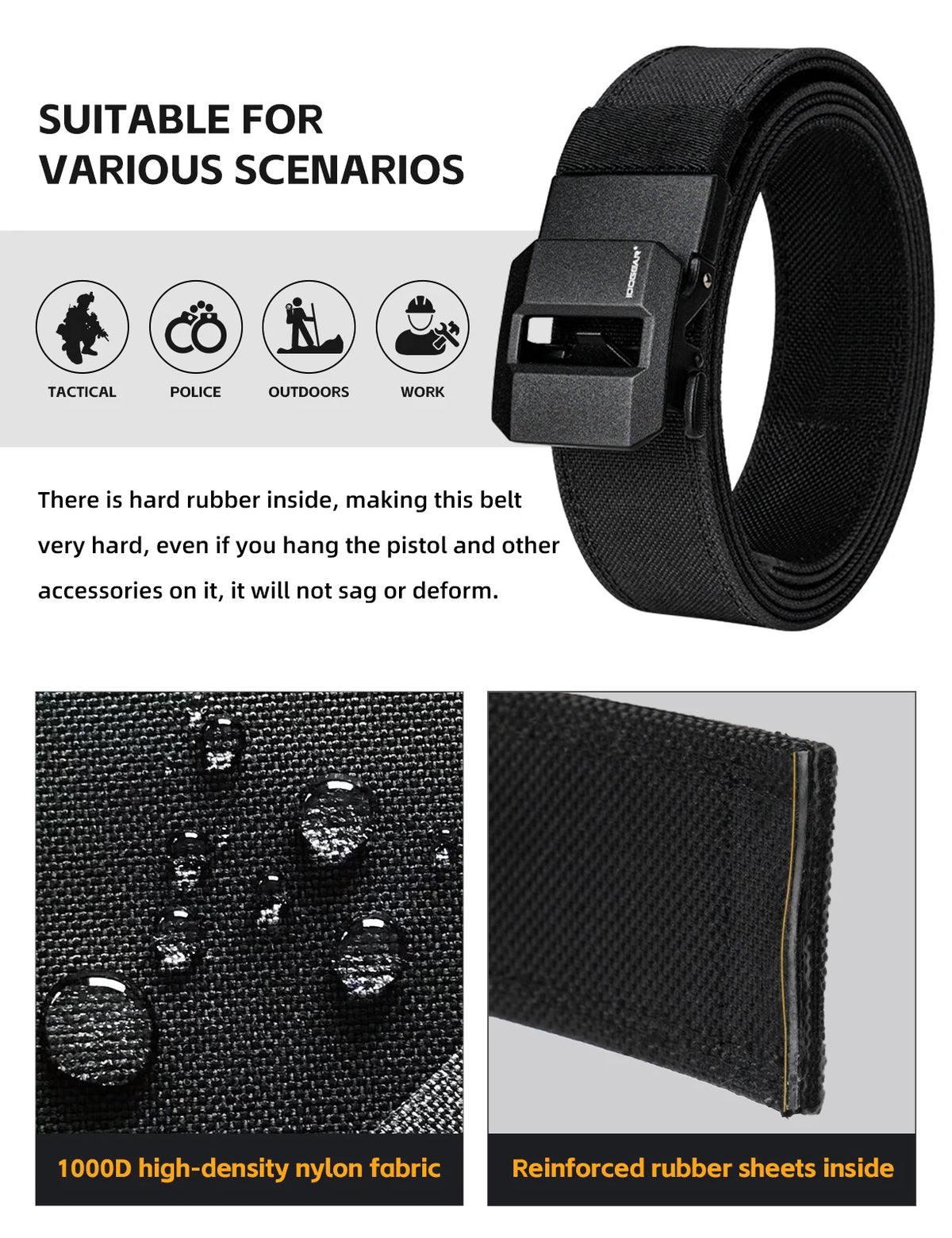 IdoGear Tactical Ratchet Belt Heavy Duty EDC Gun Strap