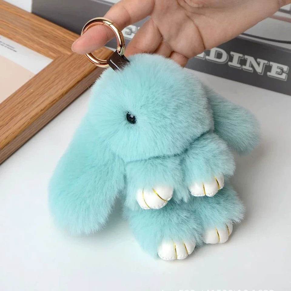 Rabbit Fur Keychain Bag Pendant Accessory For Women And Gifts