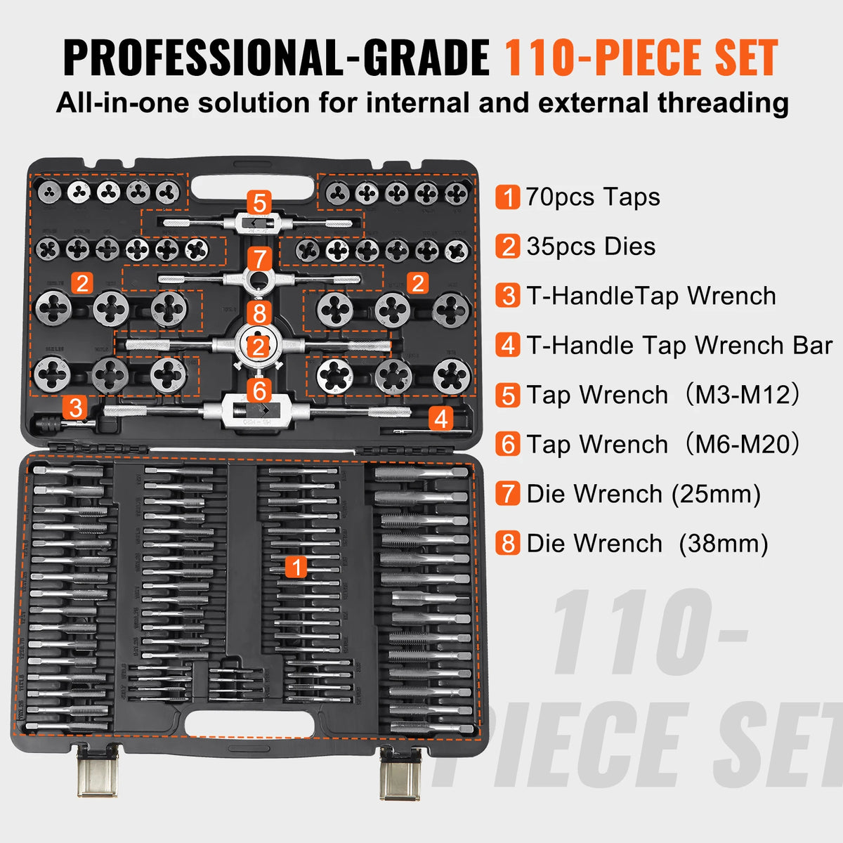 SucceBuy Bearing Steel Tap And Die Set Essential Threading Tool