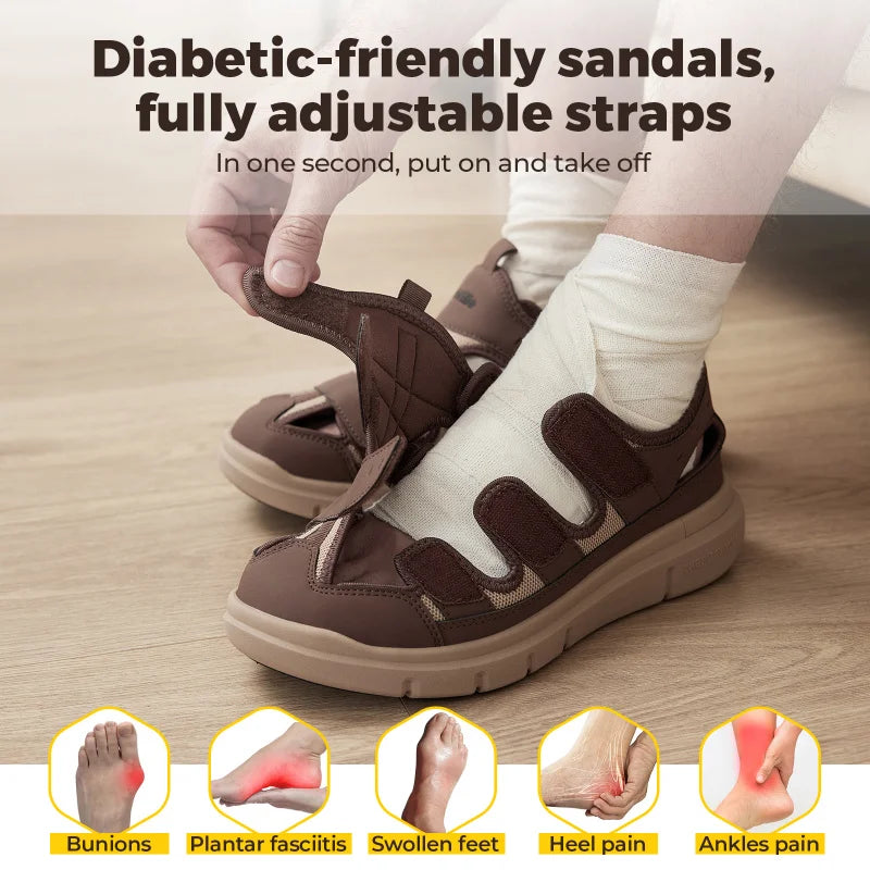 Fitville Men Wide Width Arch Support Diabetic Sandals