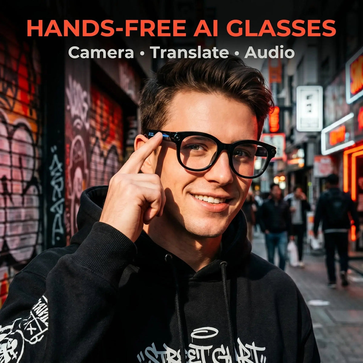 SENBONO AI Smart Glasses With Camera 4K Video AI Translation