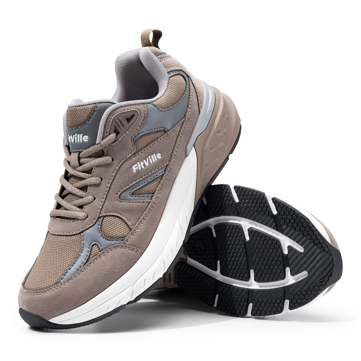 Fitville Men's Wide Walking Shoes Arch Support For Plantar Fasciitis