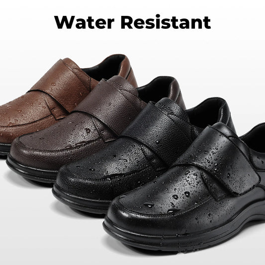Fitville Men's Wide Toe Box Leather Oxford Walking Shoes
