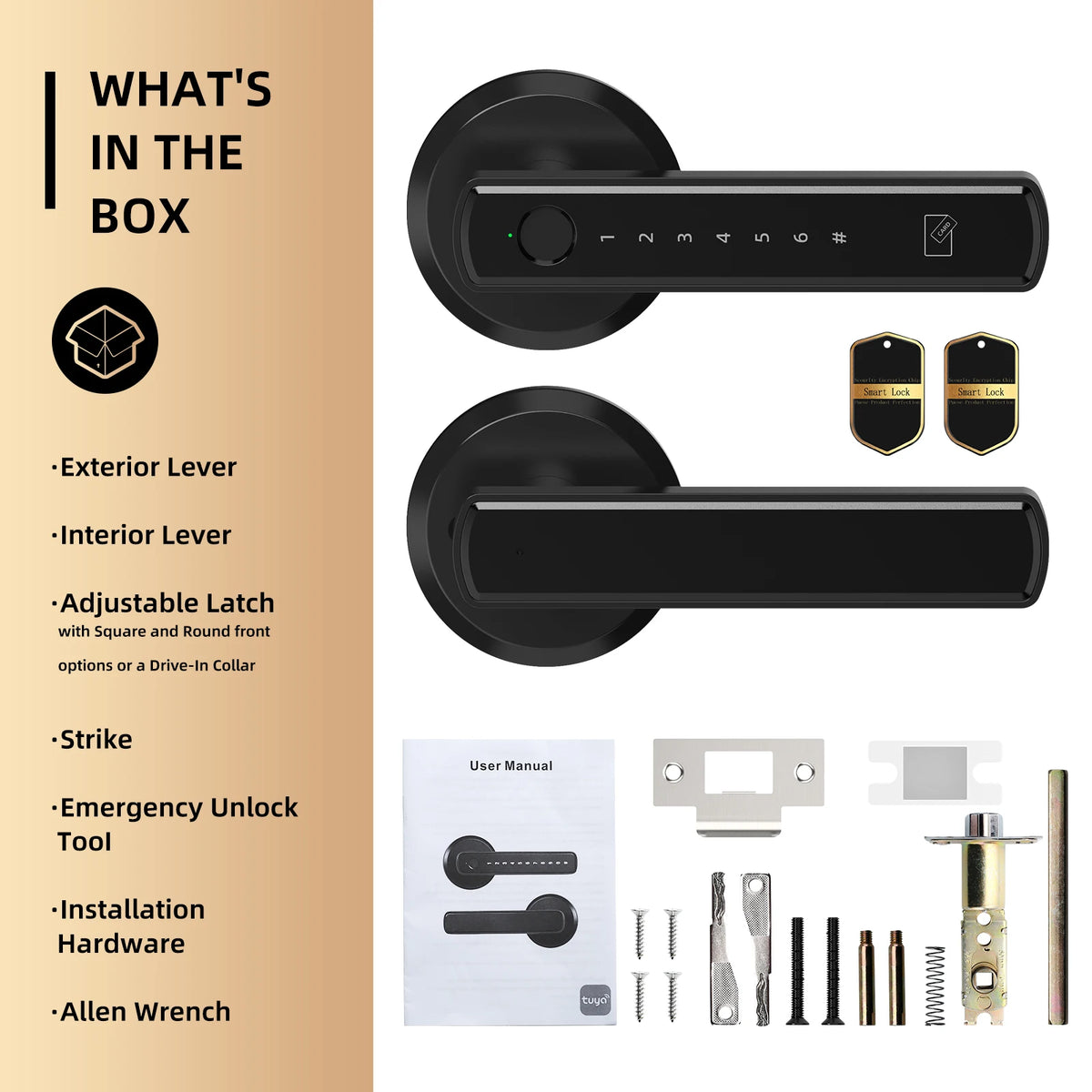Viladepot Handle Shaped Smart Lock With Fingerprint App Control Bluetooth