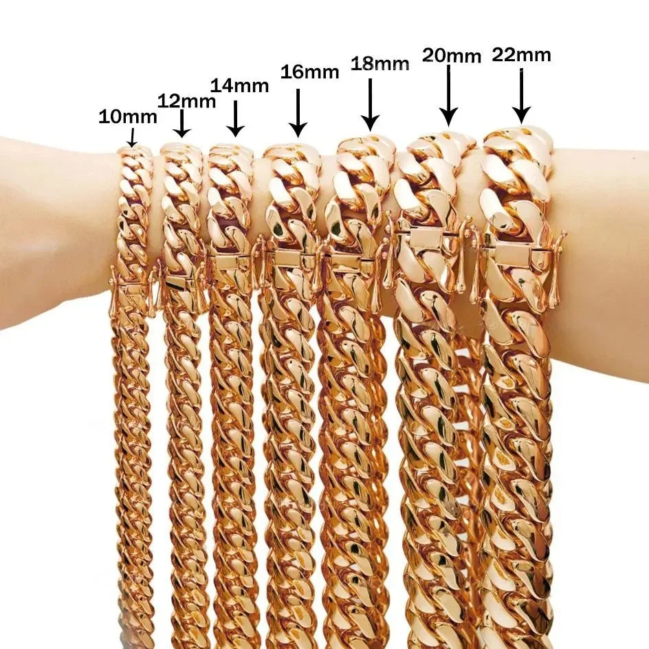 Men Stainless Steel Cuban Chain Necklace Fashion Jewelry Gift