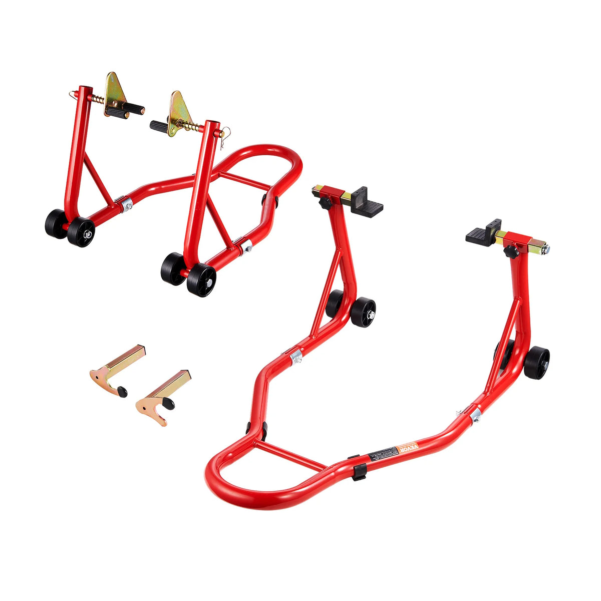SucceBuy Heavy Duty Steel Motorcycle Front Rear Maintenance Stand