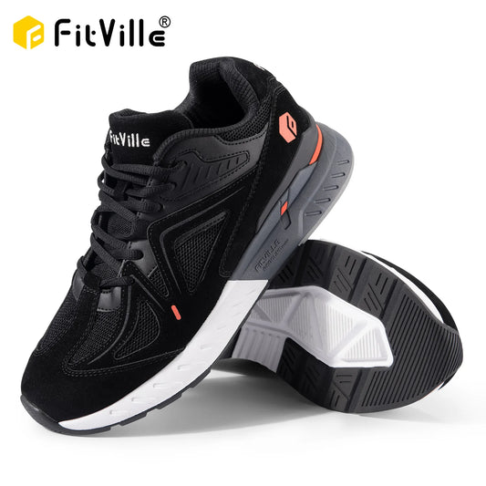 FitVille Men Lightweight Walking Shoes For Arch Support