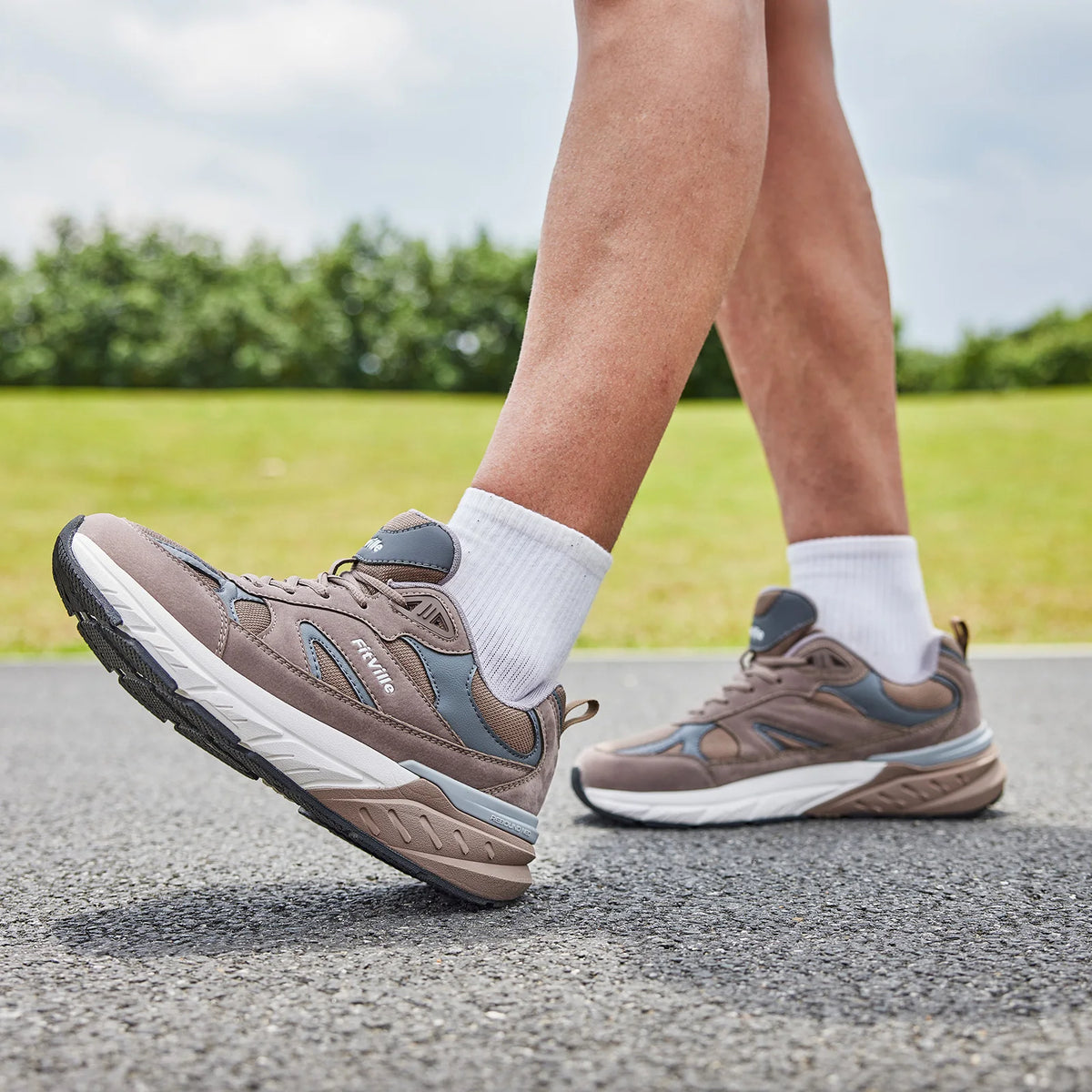 Fitville Men's Wide Walking Shoes Arch Support For Plantar Fasciitis