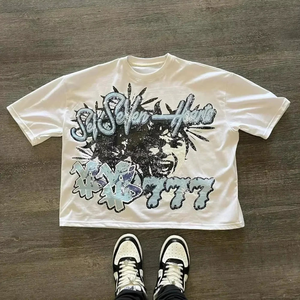 Vintage Y2K Oversized Graphic Cotton T Shirt Unisex Streetwear