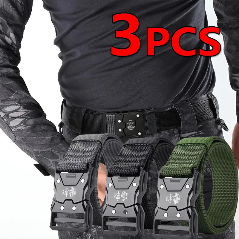 Elastic Outdoor Tactical Quick Release Nylon Braided Belt
