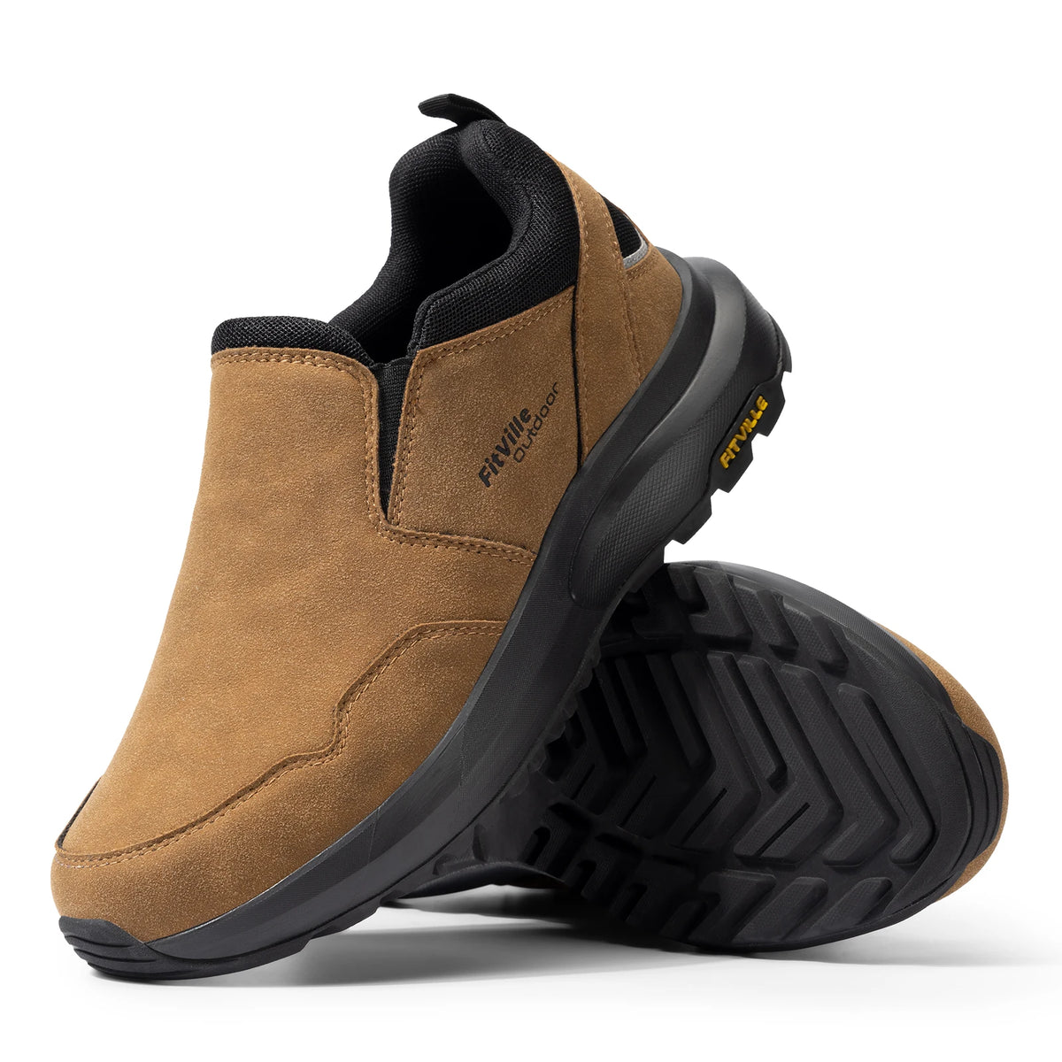 Fitville Mens Slip On Hiking Loafers With Orthopedic Support