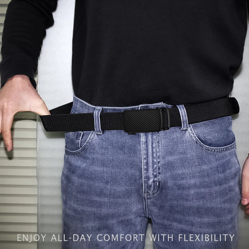 ChaoRen Men Quick Release Tactical Nylon Braided Belt