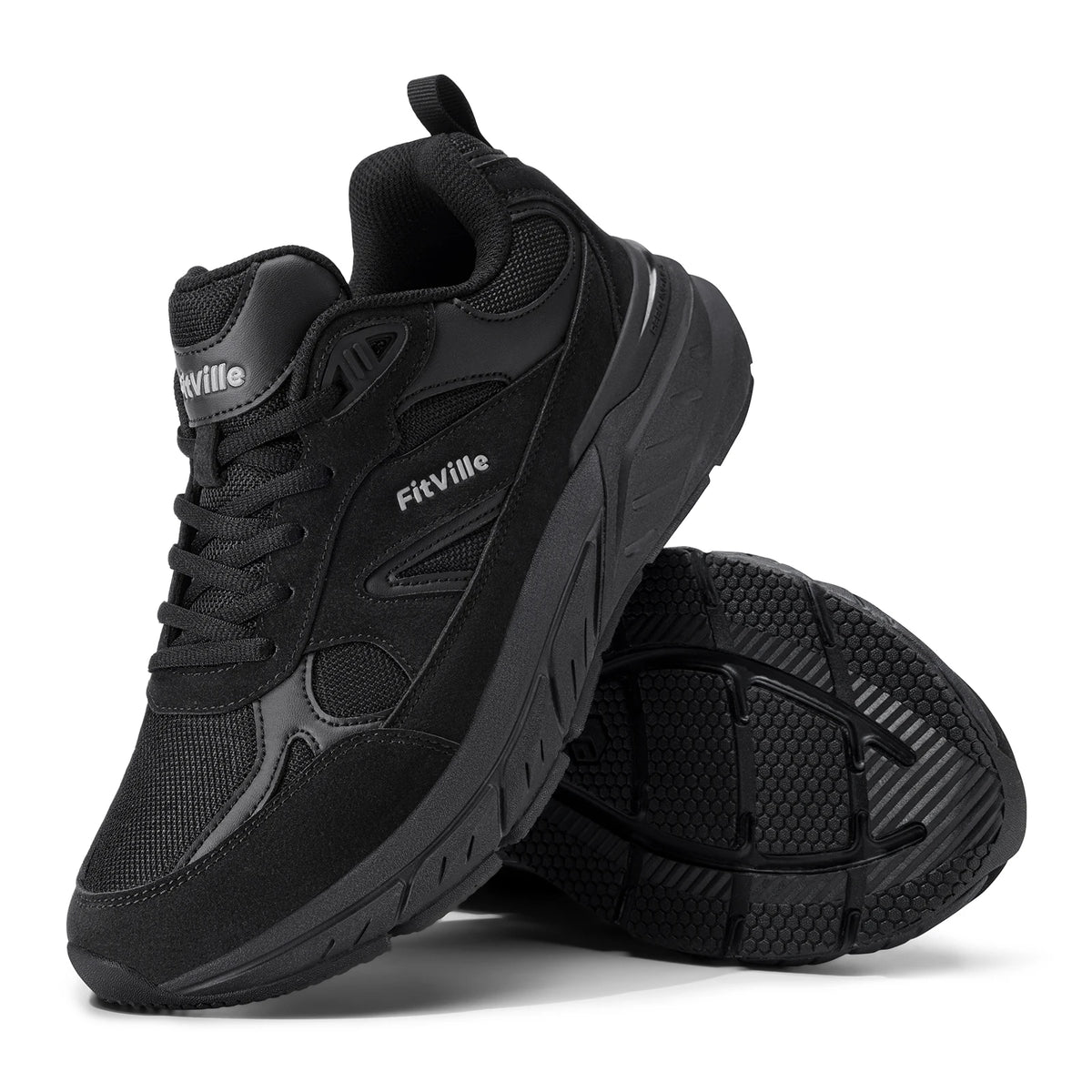 Fitville Men's Wide Walking Shoes Arch Support For Plantar Fasciitis