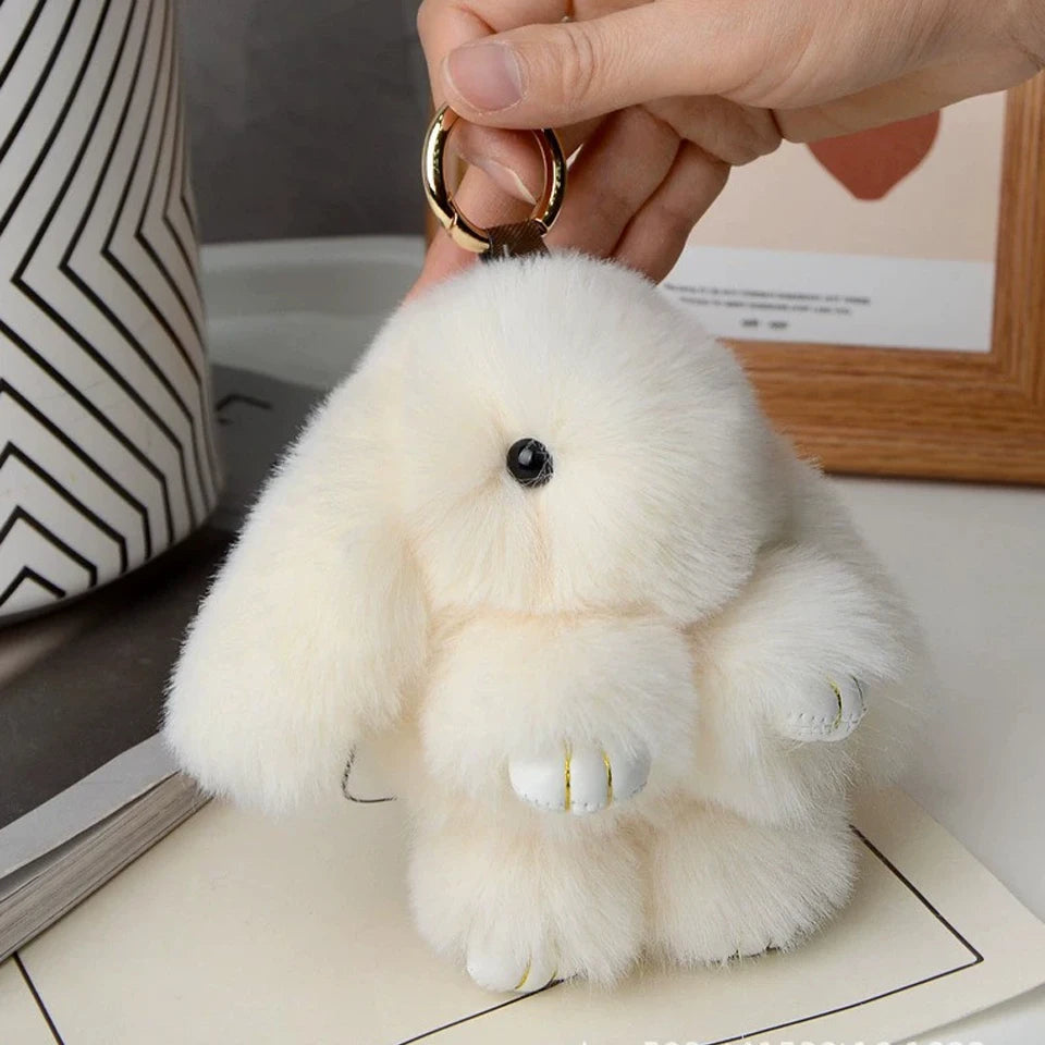 Rabbit Fur Keychain Bag Pendant Accessory For Women And Gifts