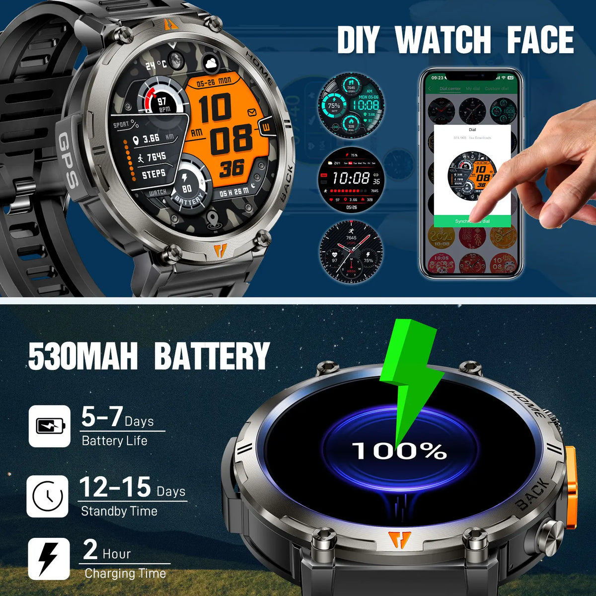 EIGIIS KE3 Bluetooth Call Smartwatch Health Heart Rate