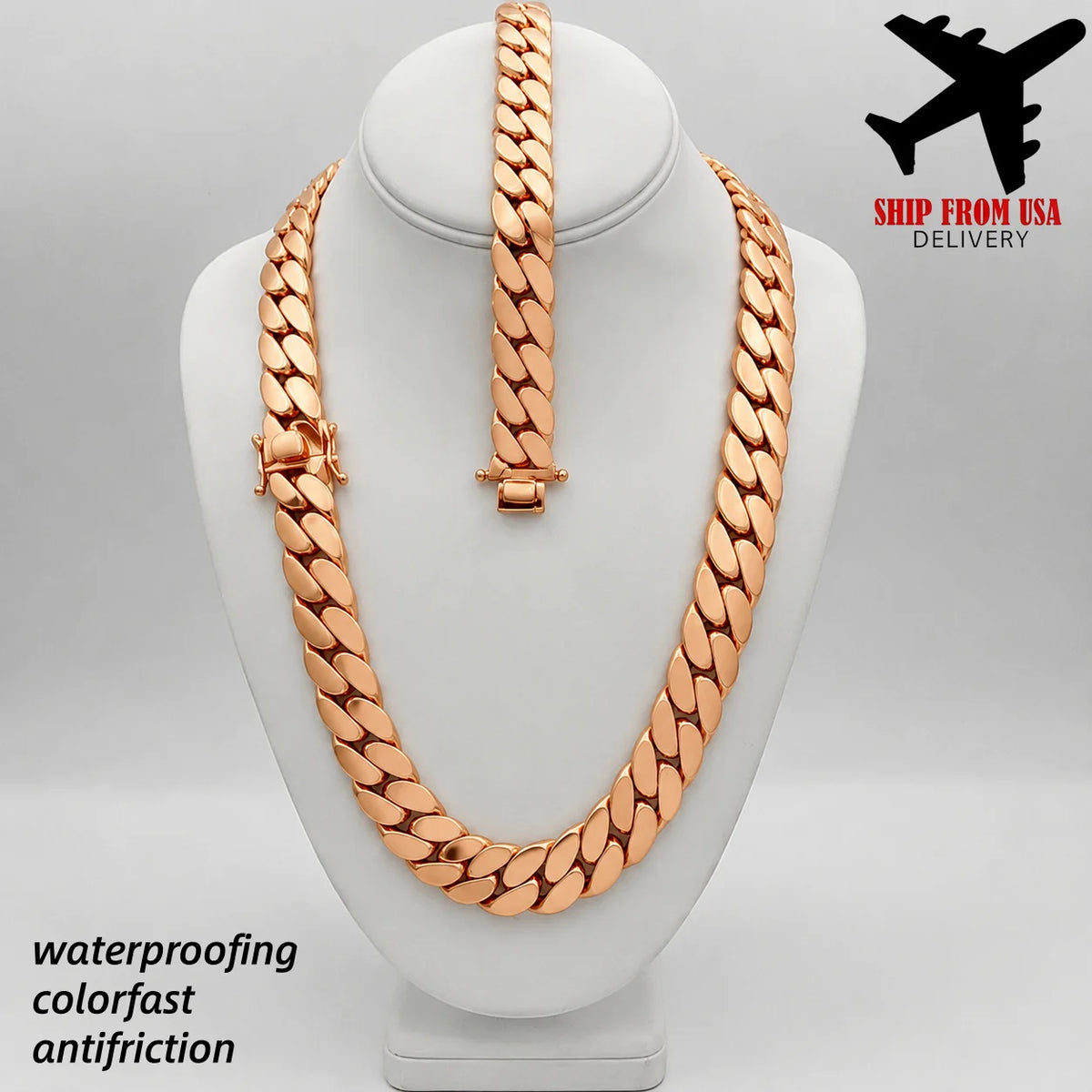 Men Stainless Steel Cuban Chain Necklace Fashion Jewelry Gift
