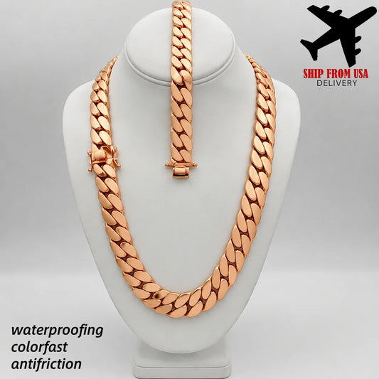 Men Stainless Steel Cuban Chain Necklace Fashion Jewelry Gift