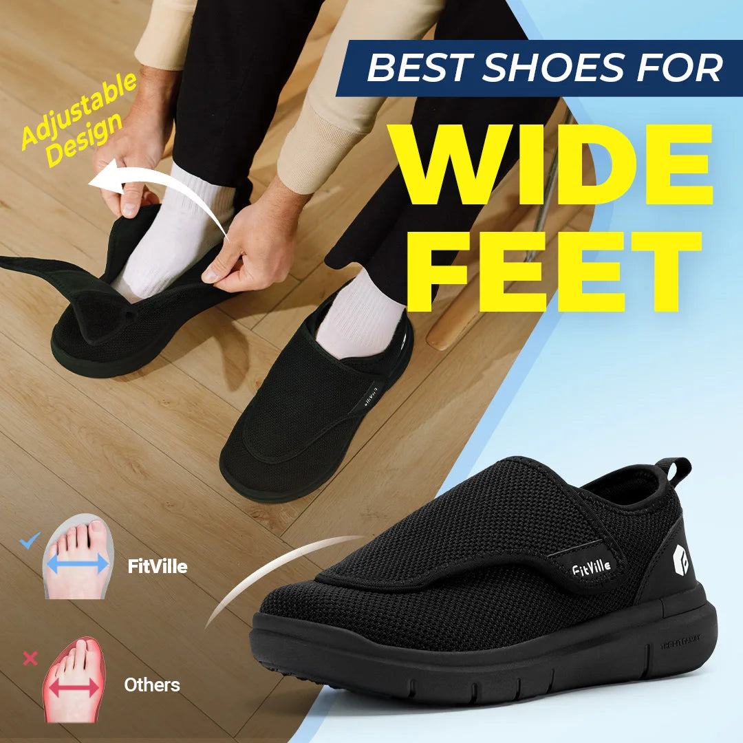 Fitville Men Extra Wide Diabetic Orthopedic Walking Shoes